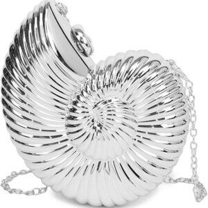 Women’s Sparkly Conch Acrylic Clutch Purse - Unique Shape, Multi-Function, Perfe